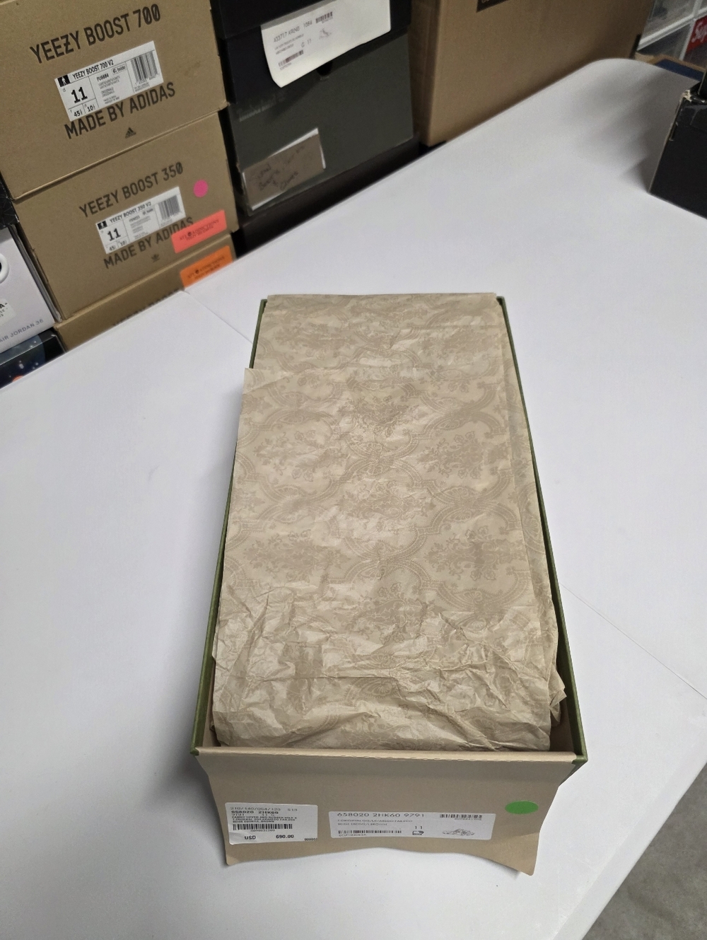 Gucci GG Size 44 (11) Beige/Brown Canvas and Leather Double Buckle Slide Sandals - Picture 7 of 11